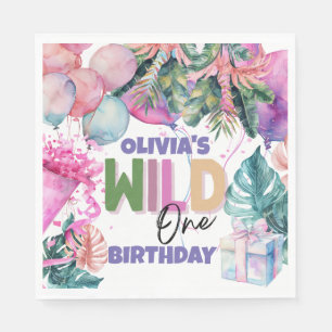 Party Animals Safari Jungle Wild One Birthday  Napkins