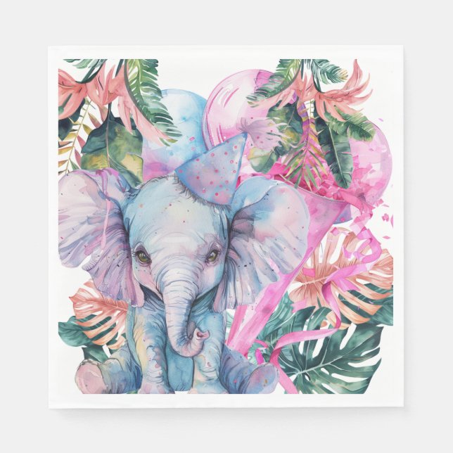 Party Animals Safari Jungle Wild One Birthday  Napkins (Front)