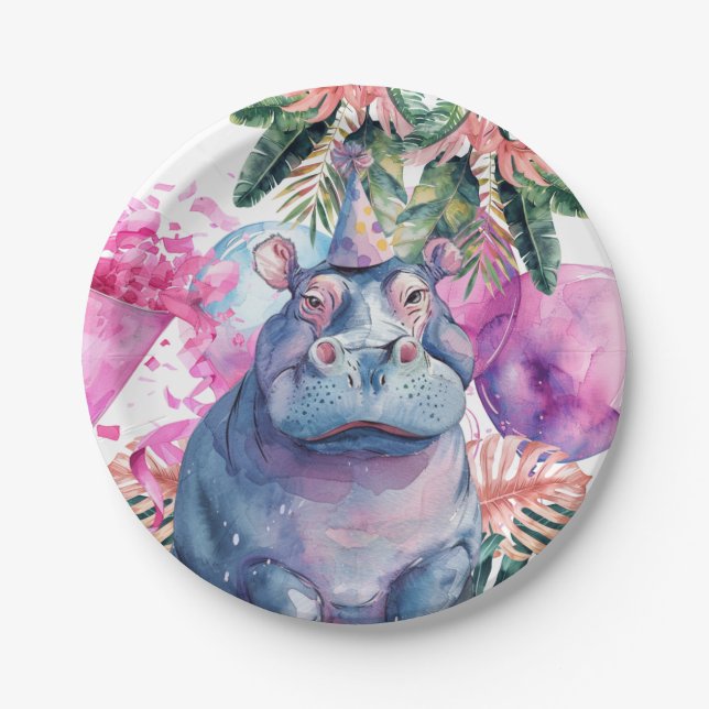 Party Animals Safari Jungle Wild One Birthday  Paper Plates (Front)