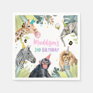 Party Animals Safari Wild Anima Zoo Birthday Napkins
