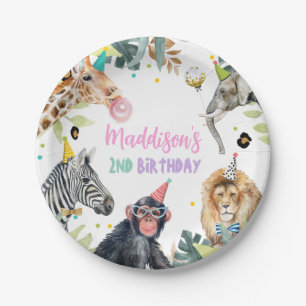 Party Animals Safari Wild Anima Zoo Birthday Paper Plates