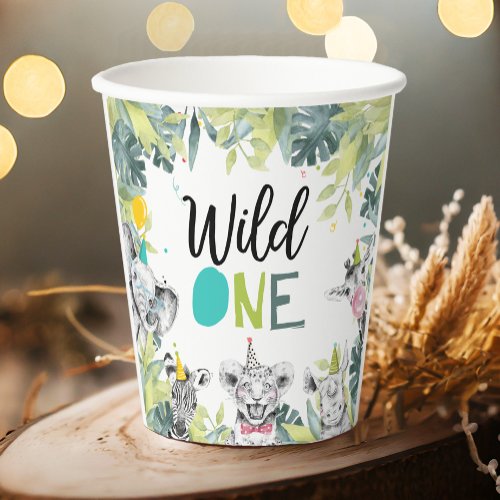 Party Animals Safari Wild One Boy Birthday Party Paper Cups