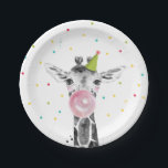 Party Animals Safari Wild One Giraffe Zoo Birthday Paper Plates<br><div class="desc">♥ A perfect addition to your little one'e birthday party! Party Animals theme. Designed to match our Party Animals theme collection.</div>
