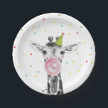 Party Animals Safari Wild One Giraffe Zoo Birthday Paper Plates<br><div class="desc">♥ A perfect addition to your little one'e birthday party! Party Animals theme. Designed to match our Party Animals theme collection.</div>