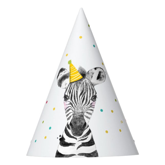 Party Animals Safari Wild One Jungle Zoo Birthday Hat (Front)