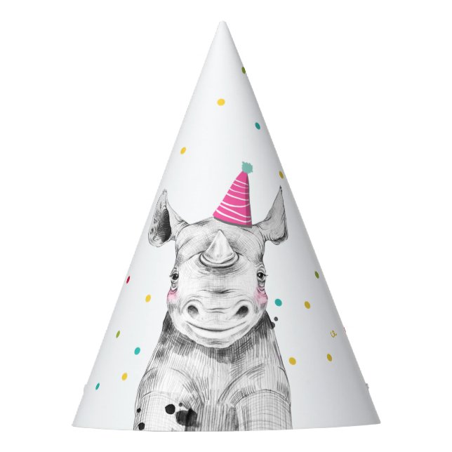 Party Animals Safari Wild One Jungle Zoo Birthday Hat (Front)