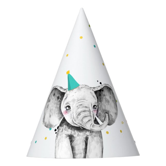 Party Animals Safari Wild One Jungle Zoo Birthday Party Hat (Front)