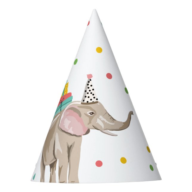 Party Animals Safari Wild One Jungle Zoo Birthday Party Hat (Front)