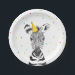 Party Animals Safari Wild One Zebra Zoo Birthday Paper Plates<br><div class="desc">♥ A perfect addition to your little one'e birthday party! Party Animals theme. Designed to match our Party Animals theme collection.</div>
