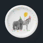 Party Animals Safari Zoo Party Boy Wild Birthday Paper Plates<br><div class="desc">♥ A perfect addition to your little one's birthday party! Wild animals theme. Party animals theme. Designed to match our Party Animals theme collection. ★ Easily PERSONALIZE this design with your details via the "CUSTOMIZE" button! ★ If you need coordinating MATCHING ITEMS, please check our matching collection or shop. If...</div>