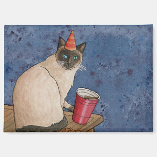 Party Animals: Siamese Cat Magnet 3.5"x2.5"