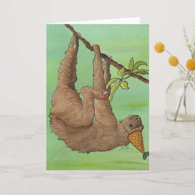 Party Animals: Sloth Card A5 (Front)