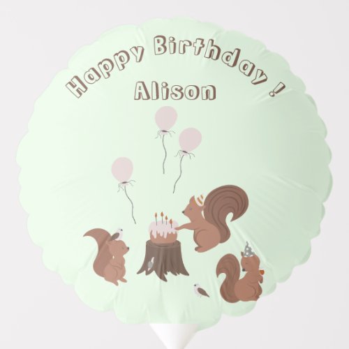 Party Animals Squirrel Birthday Party Balloon