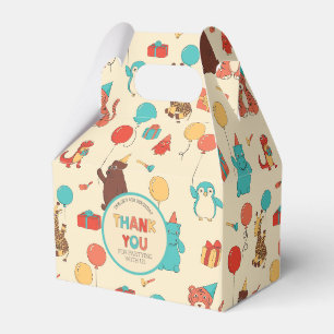 Party Animals Thank You Favor Boxes