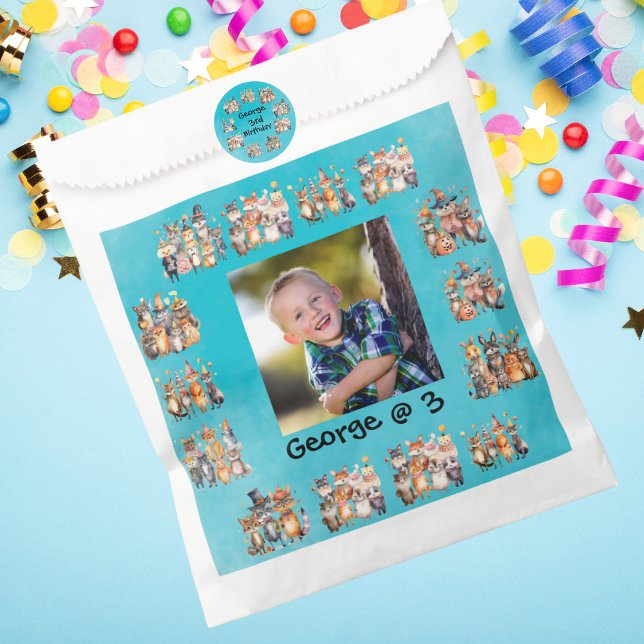 Party Animals Theme Halloween Kids Birthday Favor Bag (Creator Uploaded)