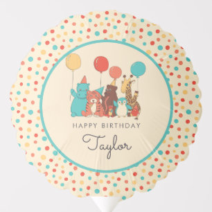 Party Animals Tiger, Penguin, Hippo Kids Birthday Balloon