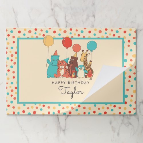 Party Animals Tiger, Penguin, Hippo Kids Placemats