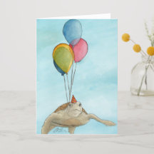 Party Animals: Turtle Greeting Card A5