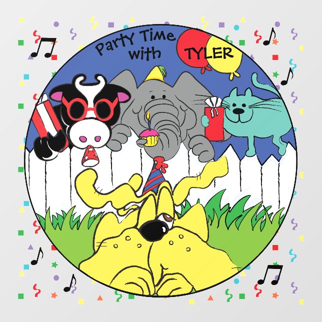 Party Animals Wall Decal (Front)