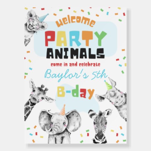Party Animals Welcome Poster  Safari Welcome Sign