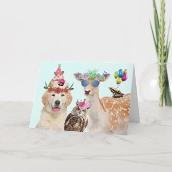 Party Animals Wild Birthday Card by Therupieshop at Zazzle