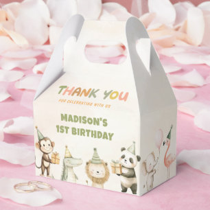 Party Animals Wild Safari 1st Birthday Favor Boxes