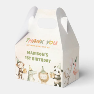 Party Animals Wild Safari 1st Birthday Favor Boxes