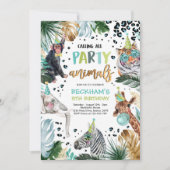 Party Animals Wild Safari Boy Birthday Party  Invitation (Front)