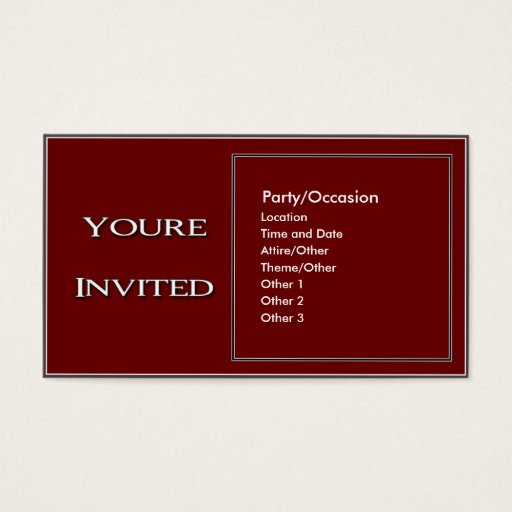 Customizable Party Announcement 2 Business Card Template