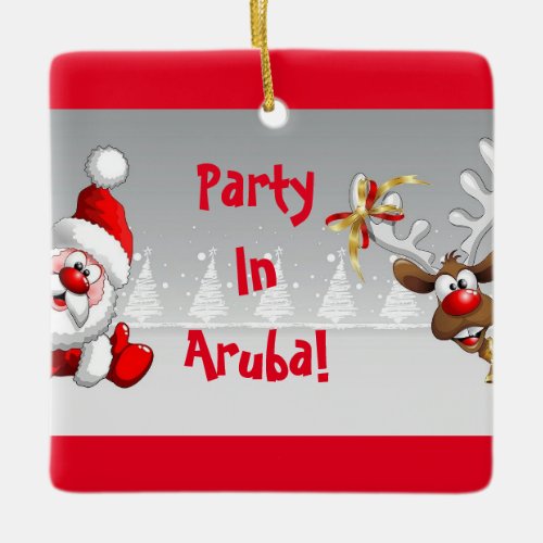 Party Aruba Christmas Ornament