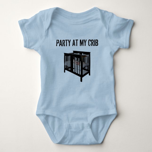 party at my crib baby bodysuit (Front)