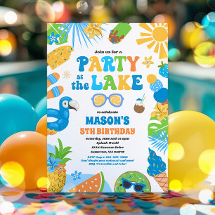 Party At The Lake Summer BBQ Birthday Party Invitation