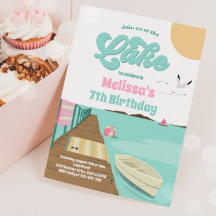 Party At The Lake Summer Water Boat Birthday Invitation