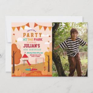 Party at the Park Birthday Autumn Fall Picnic Invitation