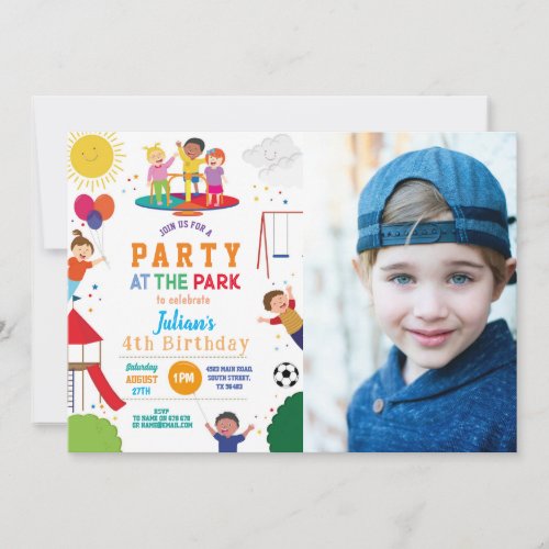 Party at the Park Birthday Girls or Boys Invitation