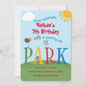 Party at the Park Birthday Invitation (Front)