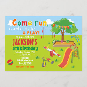 Party at the Park Playground Birthday Invitation