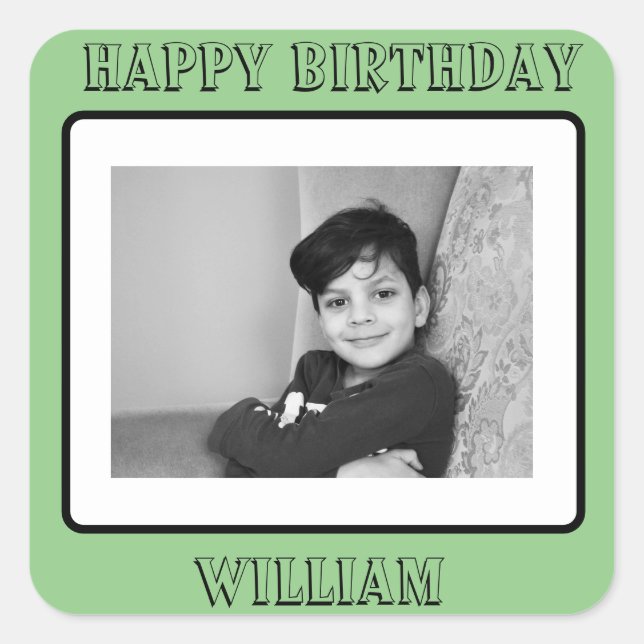 party bag sticker photo text template personal  (Front)