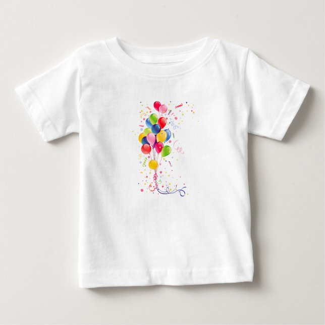Party Balloon Birthday Baby T-Shirt (Front)
