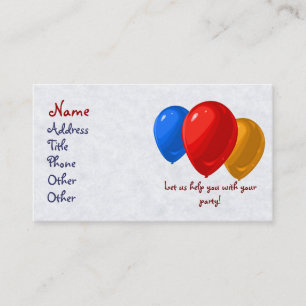Party Balloon Business Cards