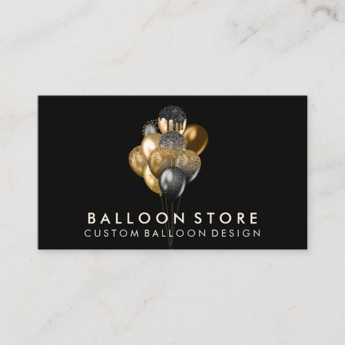 Party Balloon Decor Boho rustic Black Business Card