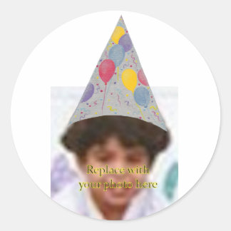 Party Balloon Hat Add Photo Birthday Stickers