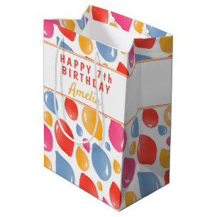 Party Balloon Pattern Kid`s Birthday Medium Gift Bag