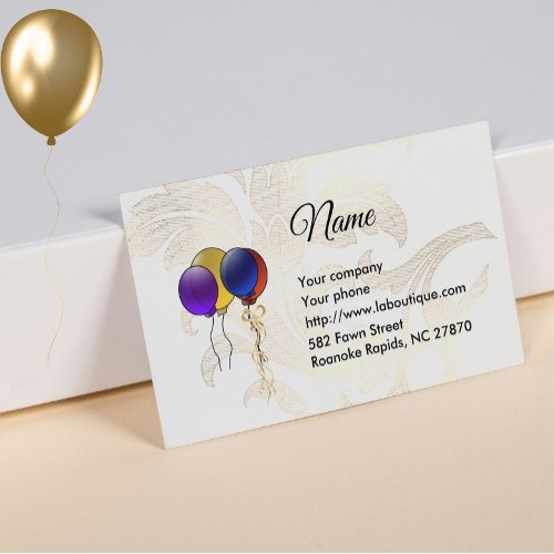 Party Balloons and Florals Business Card