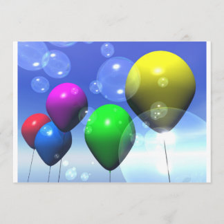 Party Balloons & Bubbles Invitation