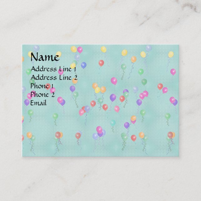 Party Balloons Business Card (Front)