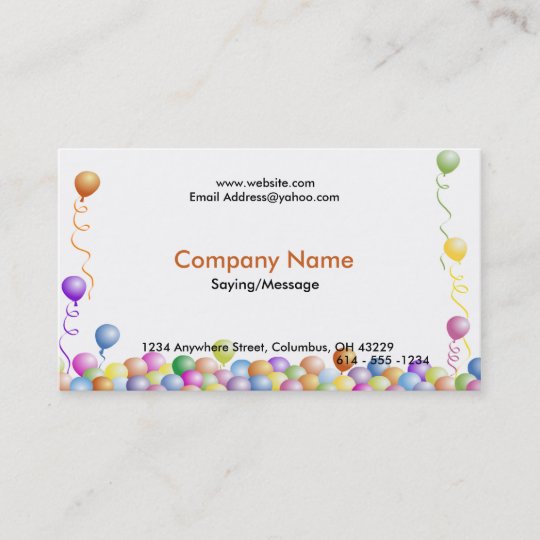 Party Balloons Business Cards Zazzle com