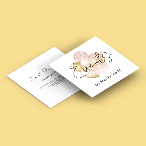 Party Balloons Event Planner Square Business Card
