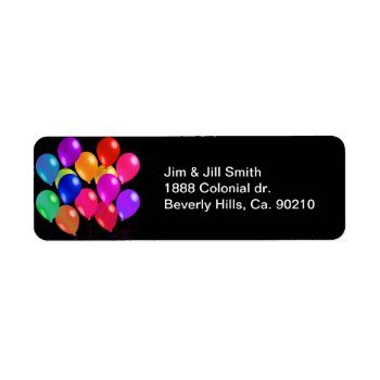Party Balloons In A Rainbow Of Colors Label by StarStruckDezigns at Zazzle