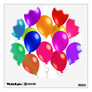 Party Balloons In A Rainbow Of Colors Wall Decal